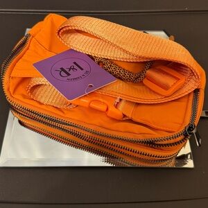 Iris & Rainbow Duo Iris orange 57" adjustable long strap crossbody